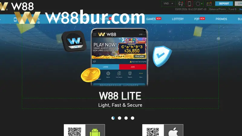Download W88 App Android and iPhone Guide W88 App Options Lite, Club and Sports